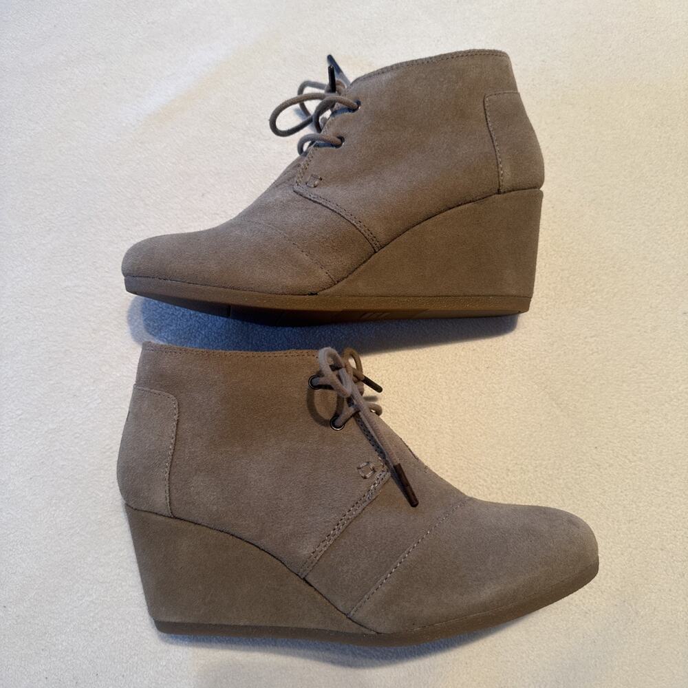 TOMS Suede Desert Wedge Booties Women’s 8.5